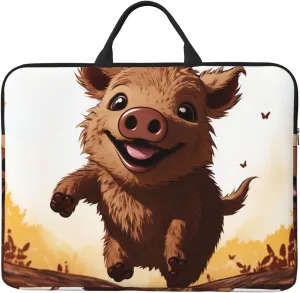 14 Inch Laptop Sleeve Case Waterproof Lightweight Laptop Case Bag Jumping Boar Animation Travel Laptop Bag With Handle Briefcase Messenger Bag For Women Men