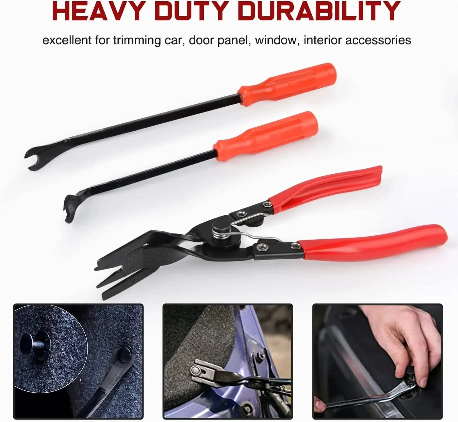 3 Pcs Auto Trim Removal Tool Red