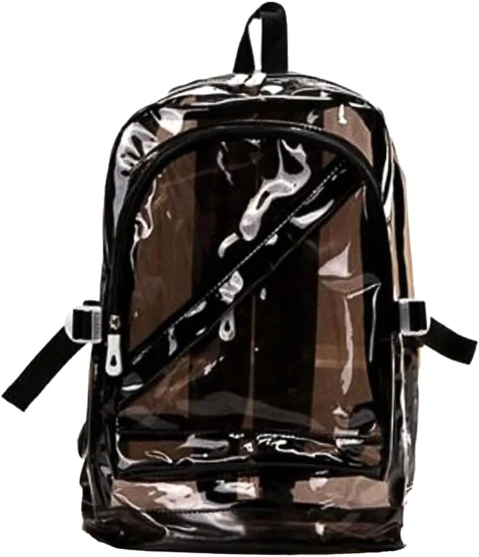 Bag Jelly Backpack Jelly Handbag School Bag Transparent Backpack Jelly Shoulder Bag Fashion Daypack Black