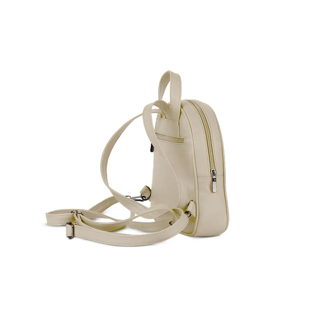 Beige O Mini Backpacks Flowary Loop