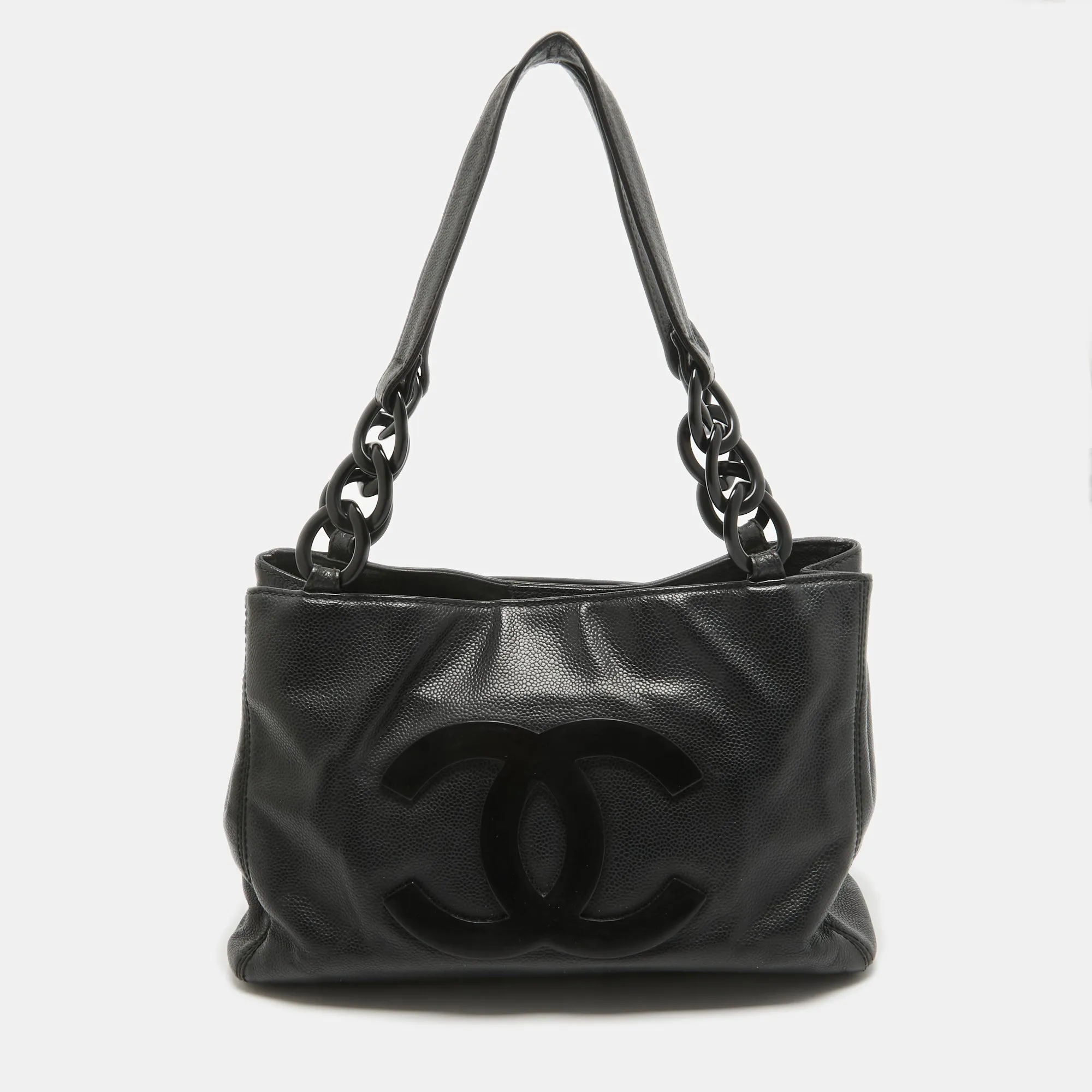 Black Leather Bekko Shopper Tote