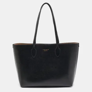 Black Leather Large Bleecker Tote