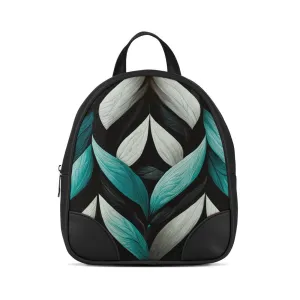 Black O Mini Backpacks Teal Pattern
