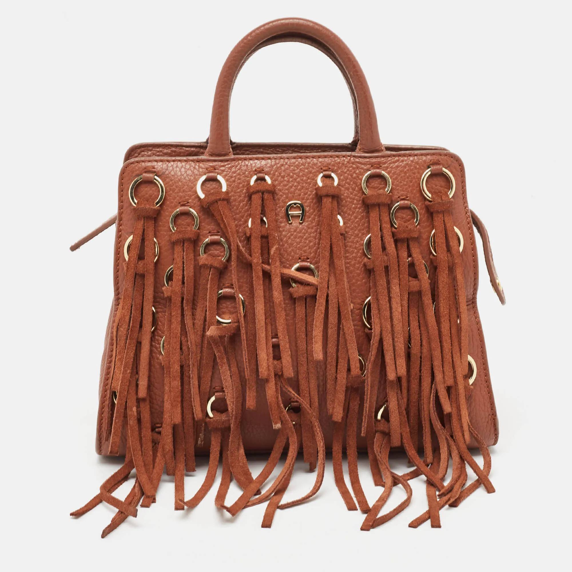 Brown Leather Cybill Fringe Tote