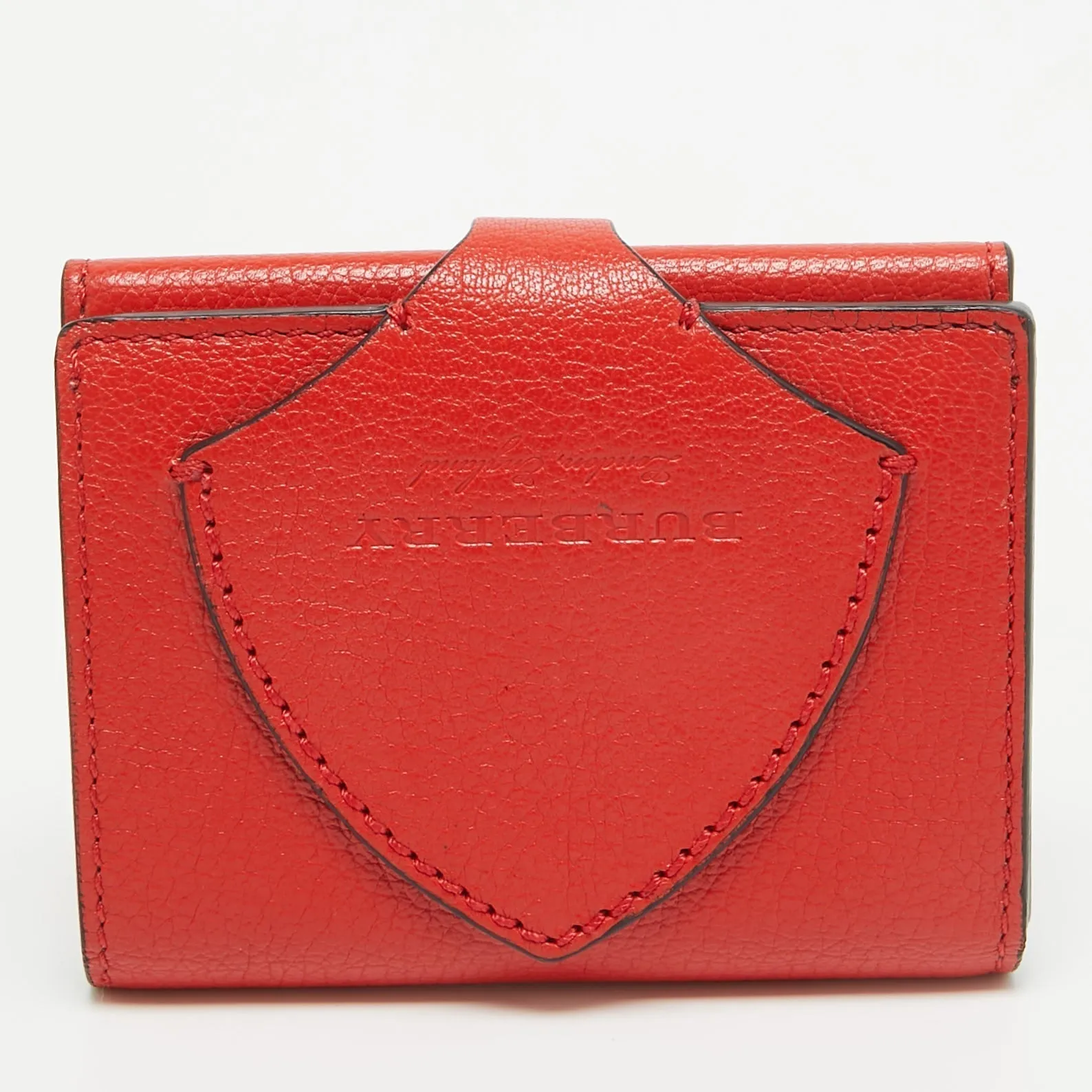 BURBERRY Red Leather Harlow Compact Wallet