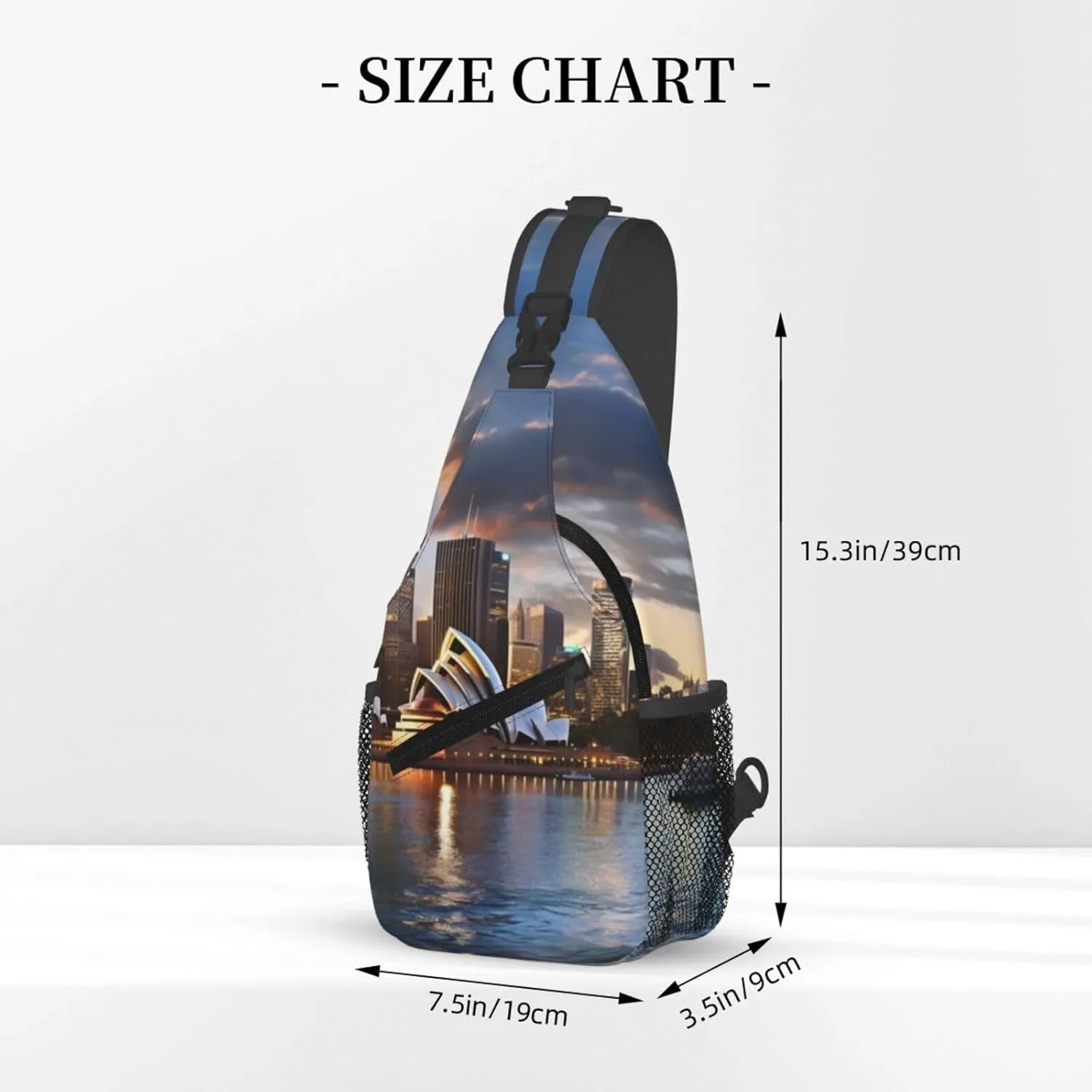 Chest Bag City Sydney print Sling Backpack Crossbody Sling Bag for Women Men Cross Body Bag