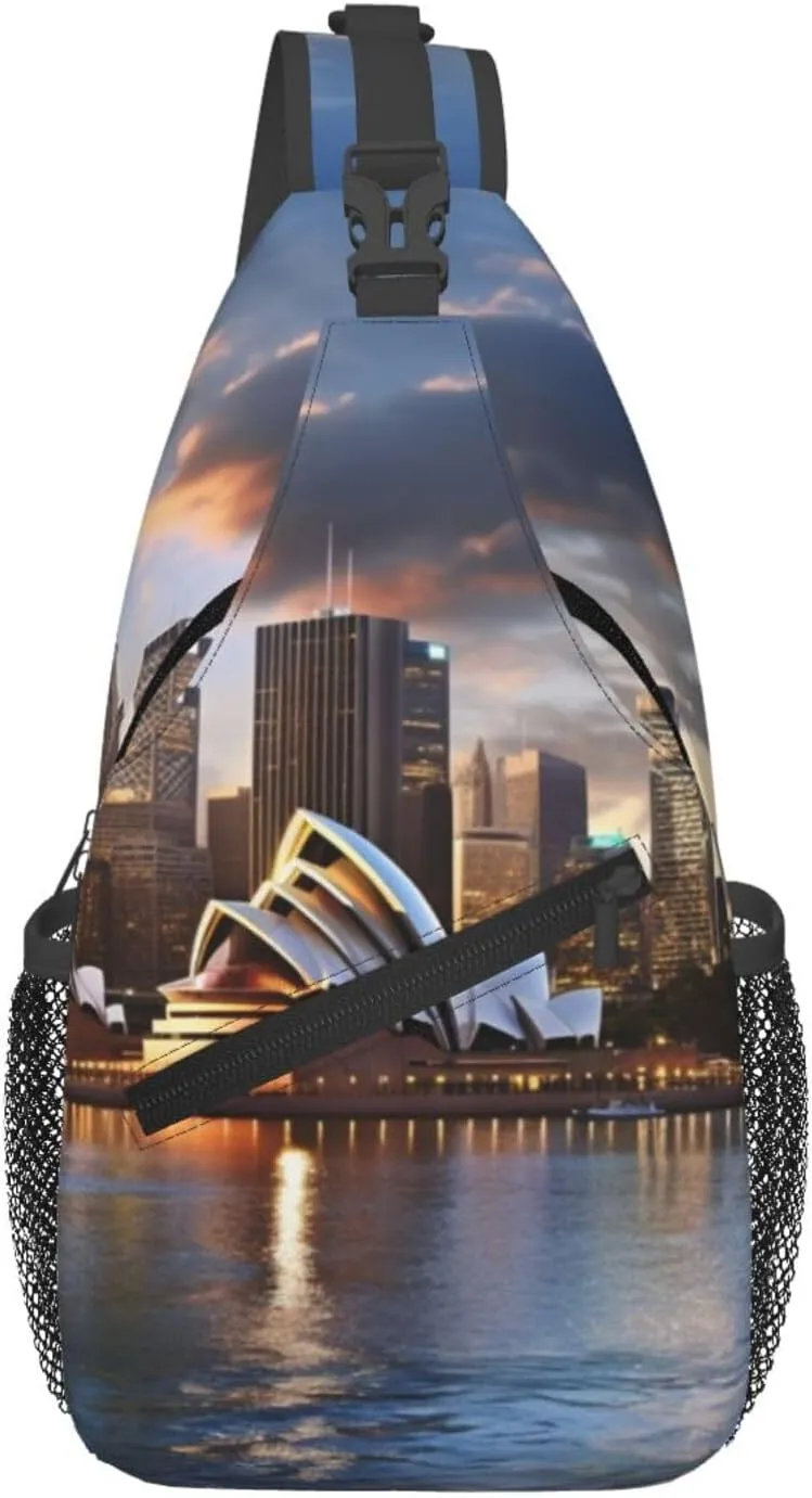 Chest Bag City Sydney print Sling Backpack Crossbody Sling Bag for Women Men Cross Body Bag