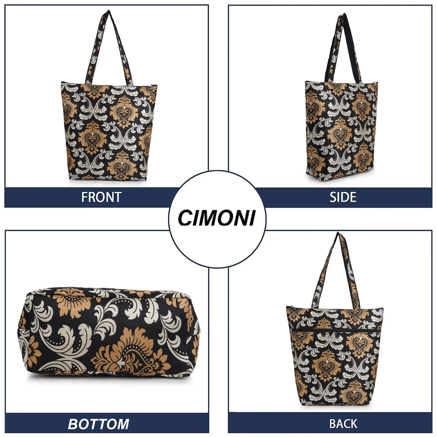 CIMONI Fabric Stylish Top Handle Handheld Shoulder Unique Design Daytrip Shopping Handbag For Women