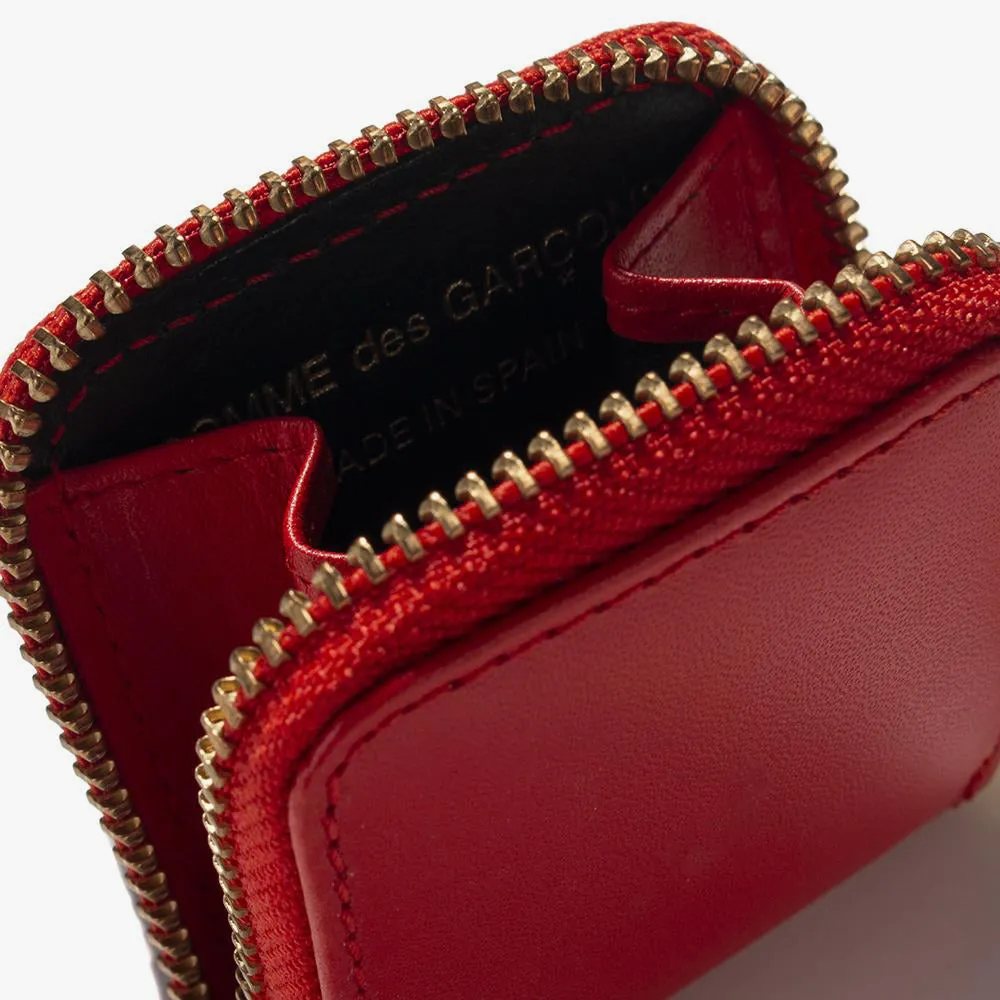 COMME des GARÇONS WALLET Classic Leather Zip Wallet / Red
