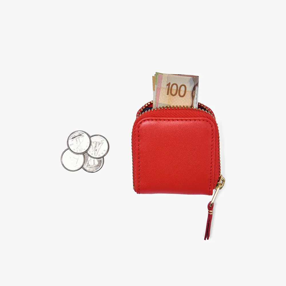 COMME des GARÇONS WALLET Classic Leather Zip Wallet / Red