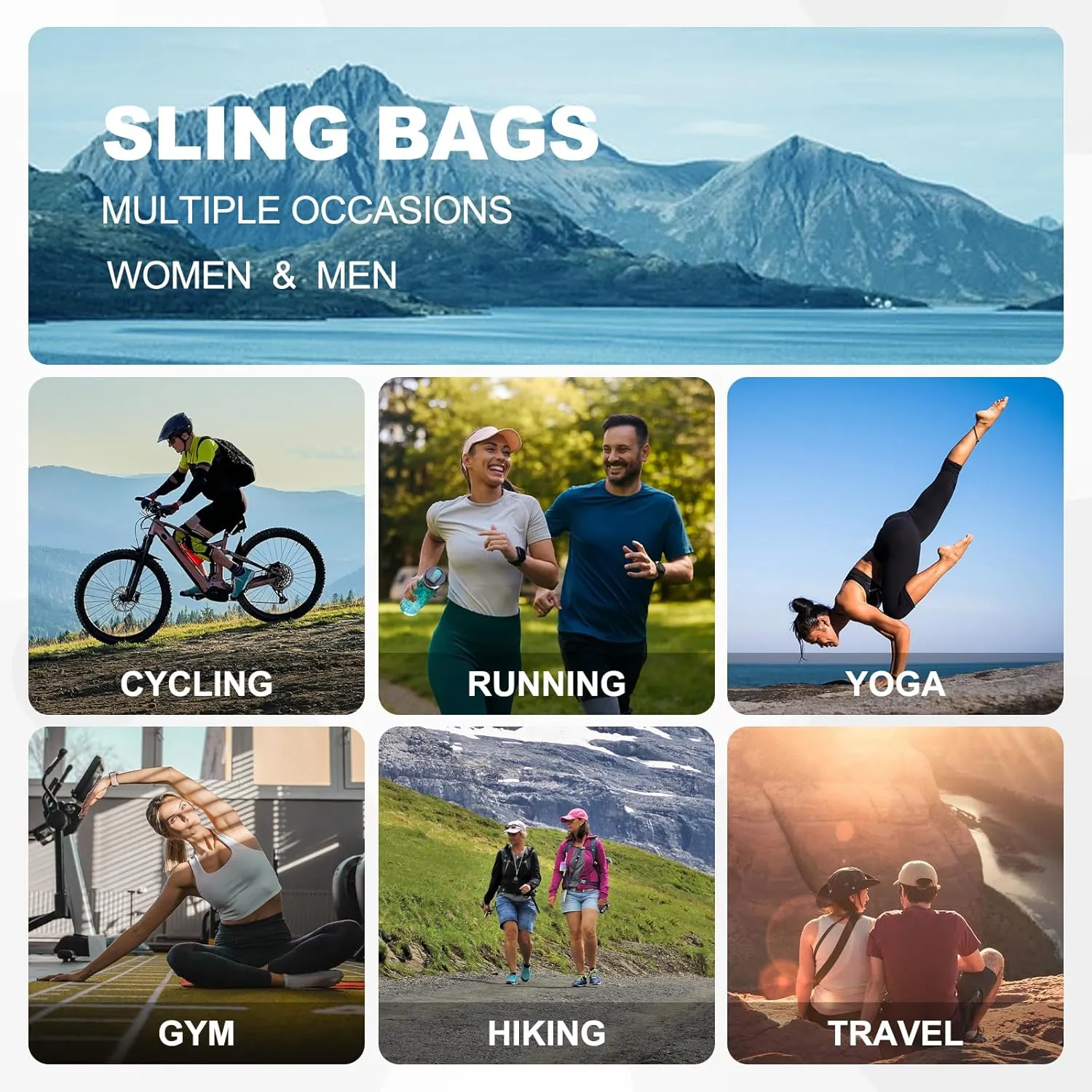 Convertible Sling Bag Crossbody Backpack, 12.9-Inch Pads Bags with Headphone Jack Shoulder Bag Casual Pack for Women Men Hiking Travel Cycling (Red)