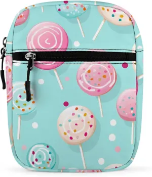 Delicious Lollipops Small Crossbody Bag Lightweight Satchel Bag Tote Bag Mini Handbag for Men Women