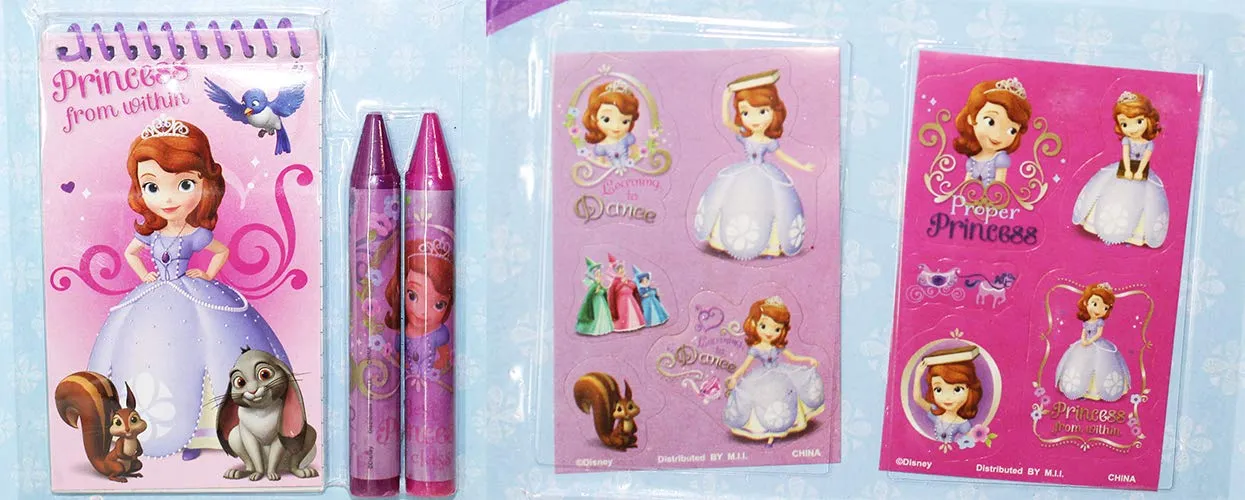 Deluxe Princess Sofia the First Rolling Backpack with 6 pcs set