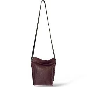 Embossed Plum Crossbody Bag