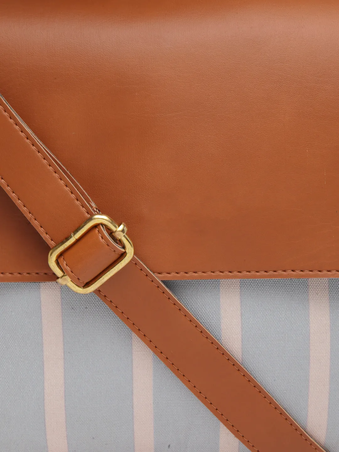 Grey Stripe Sling Bag