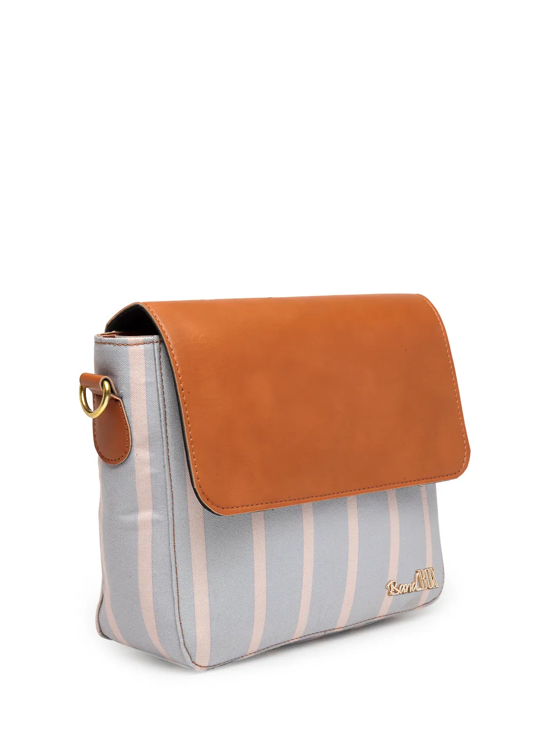 Grey Stripe Sling Bag