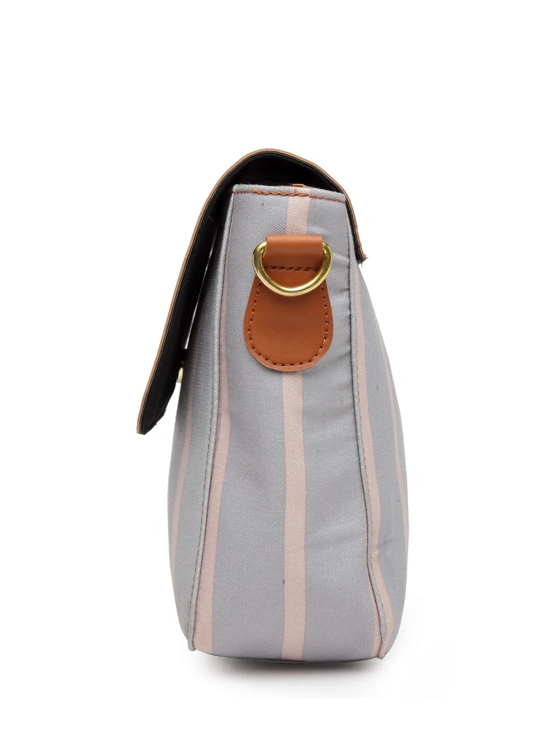 Grey Stripe Sling Bag