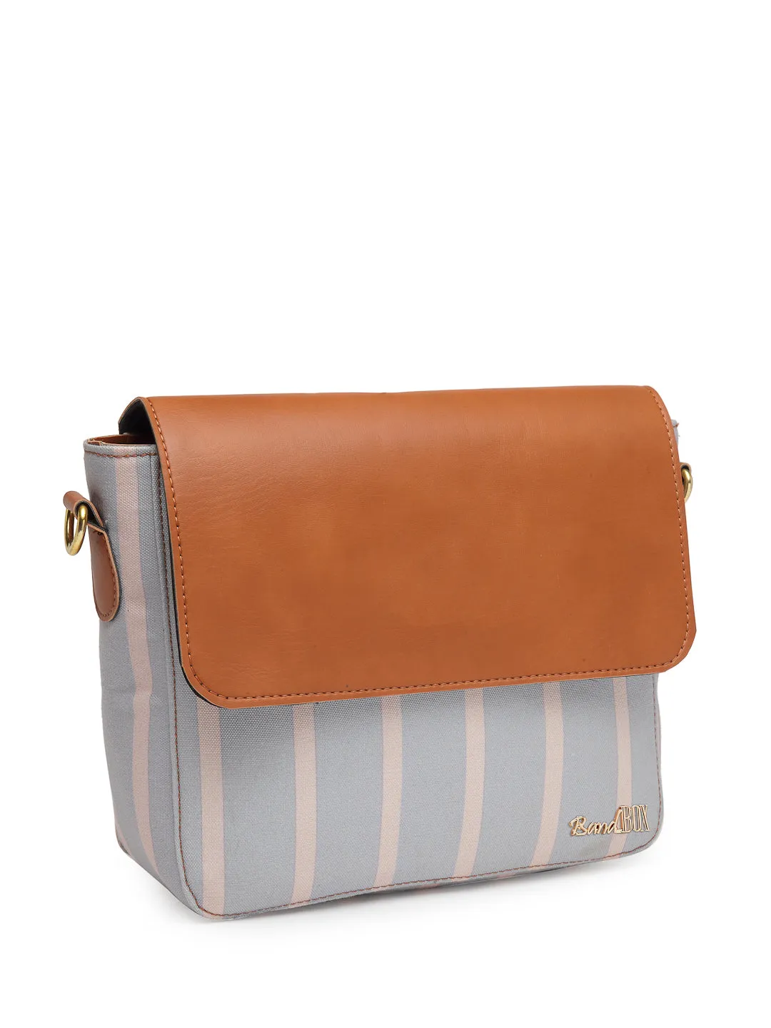 Grey Stripe Sling Bag