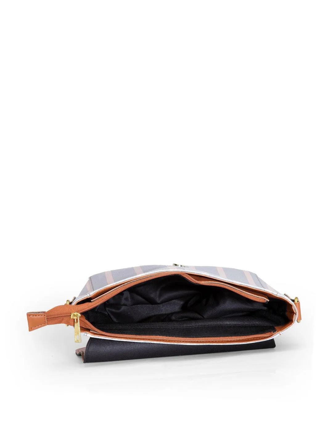 Grey Stripe Sling Bag