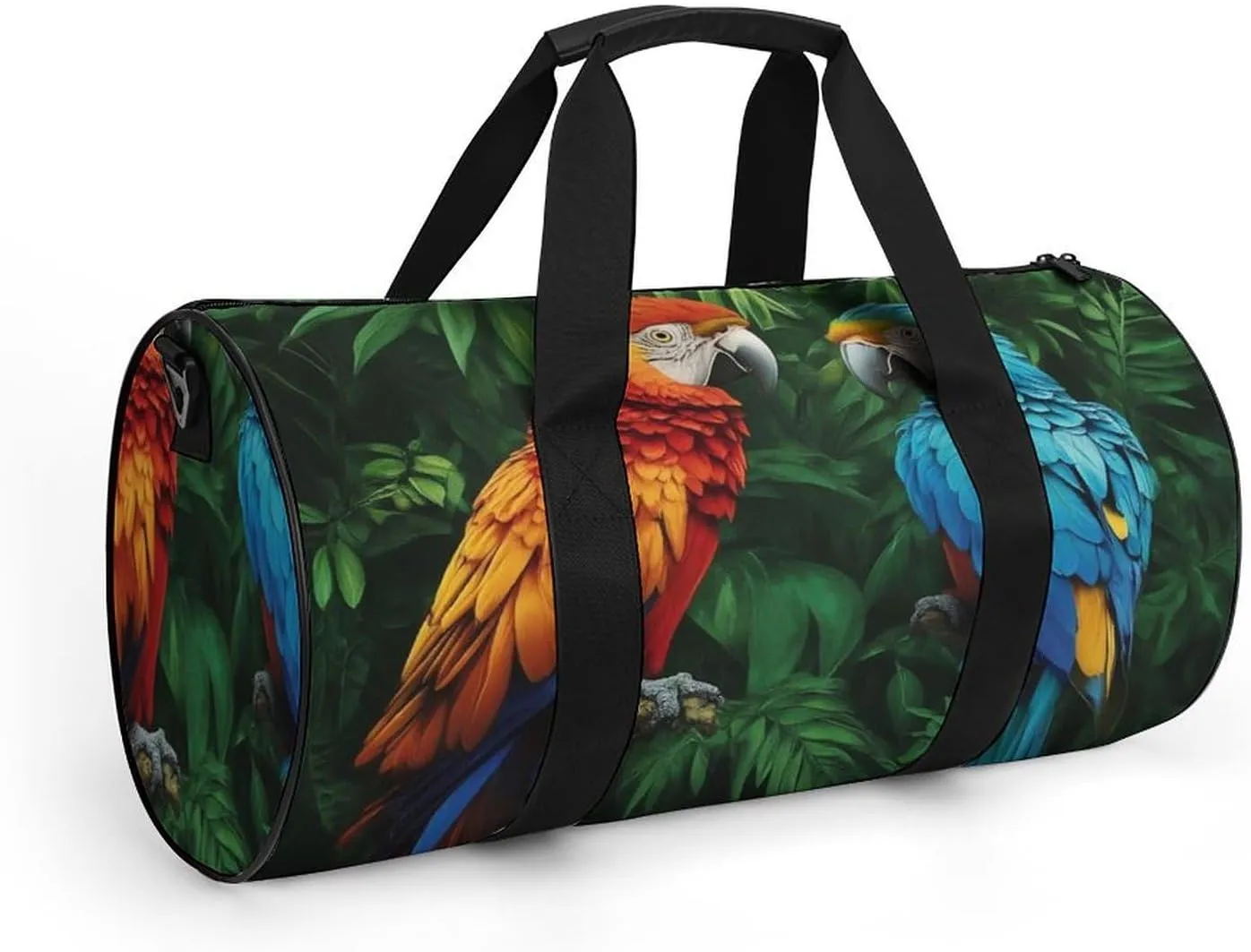 Gym Bag for Men Women, Lightweight Overnight Duffel Bags Parrot Green Painting Waterproof Travel Sports Bag