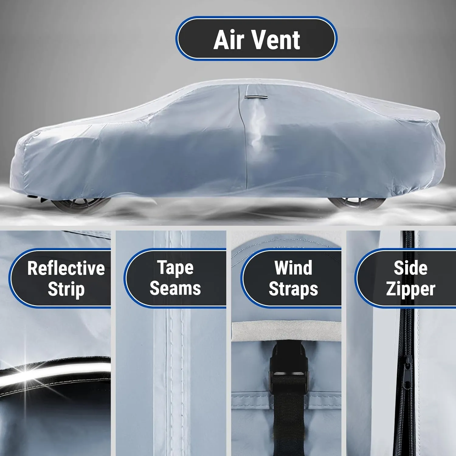 iCarCover Premium Car Cover for 1961-1965 Lincoln Continental Heavy Duty Waterproof All-Weather Automobiles Custom Fit Indoor Outdoor UV Snow Protection Covers with Straps and Bag