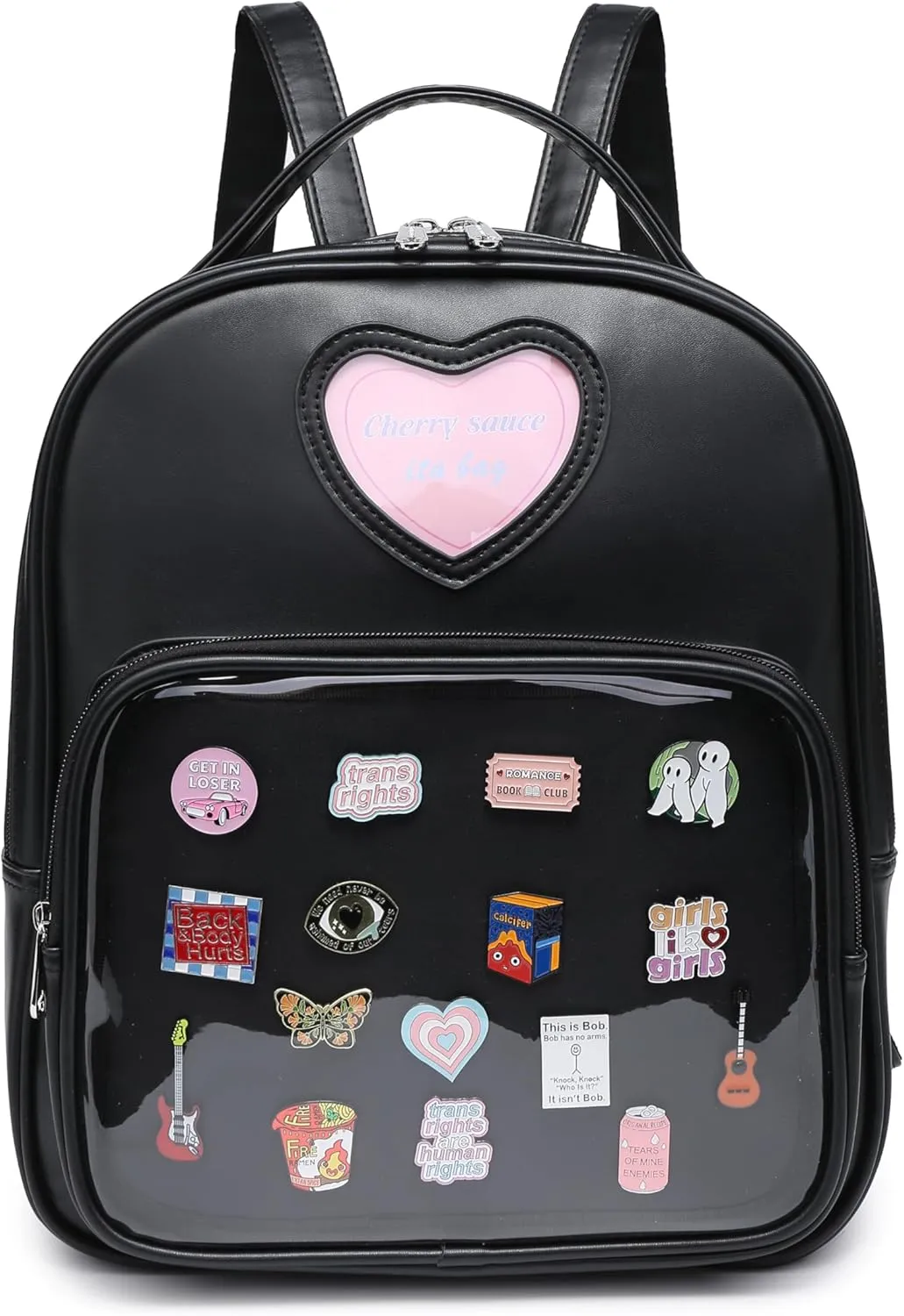 Ita Bag Backpack Heart Shaped Purse JK Uniform School Bags for Anime Pins Display with Insert