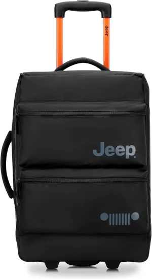 Jeep JS006B Two Wheel Rolling Travel Duffle Bag, Black, 20 Inch