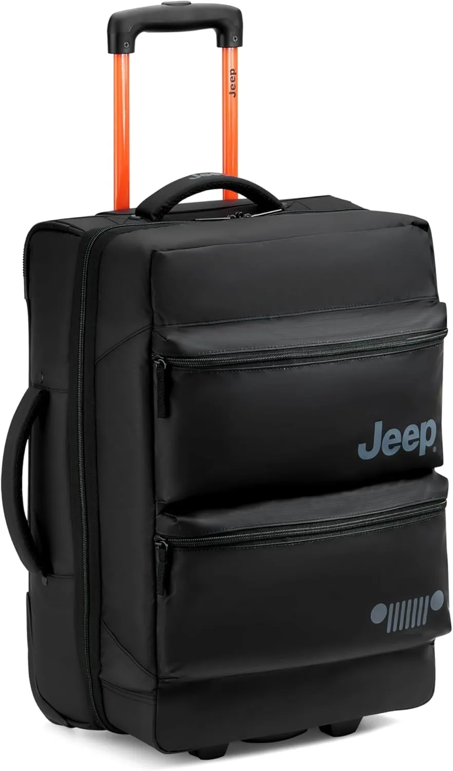Jeep JS006B Two Wheel Rolling Travel Duffle Bag, Black, 20 Inch