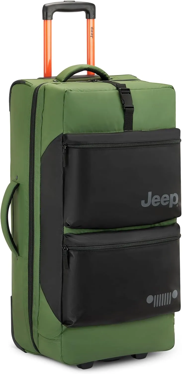 Jeep JS006B Two Wheel Rolling Travel Duffle Bag, Elm Green, 27 Inch