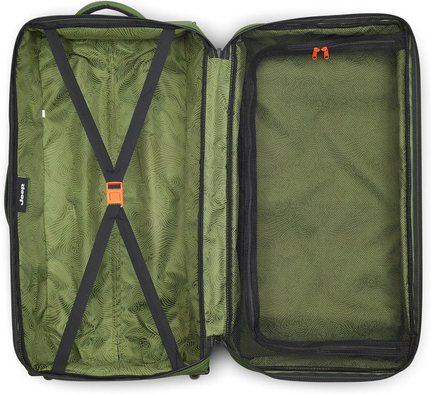 Jeep JS006B Two Wheel Rolling Travel Duffle Bag, Elm Green, 27 Inch