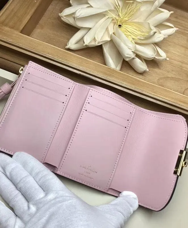 LV Croisette Compact Wallet Damier Ebene canvas w/ grained leather Magnolia