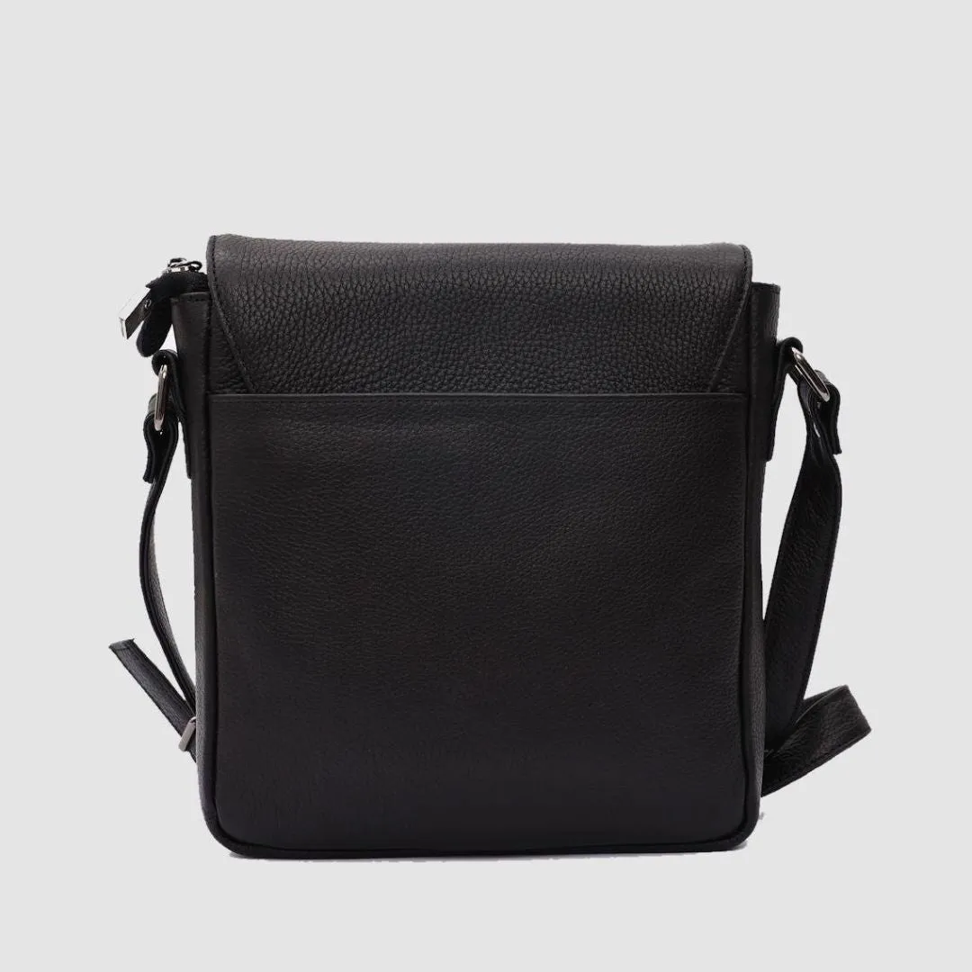 Madasat Men Black Genuine Leather Messenger Bag - 914 |