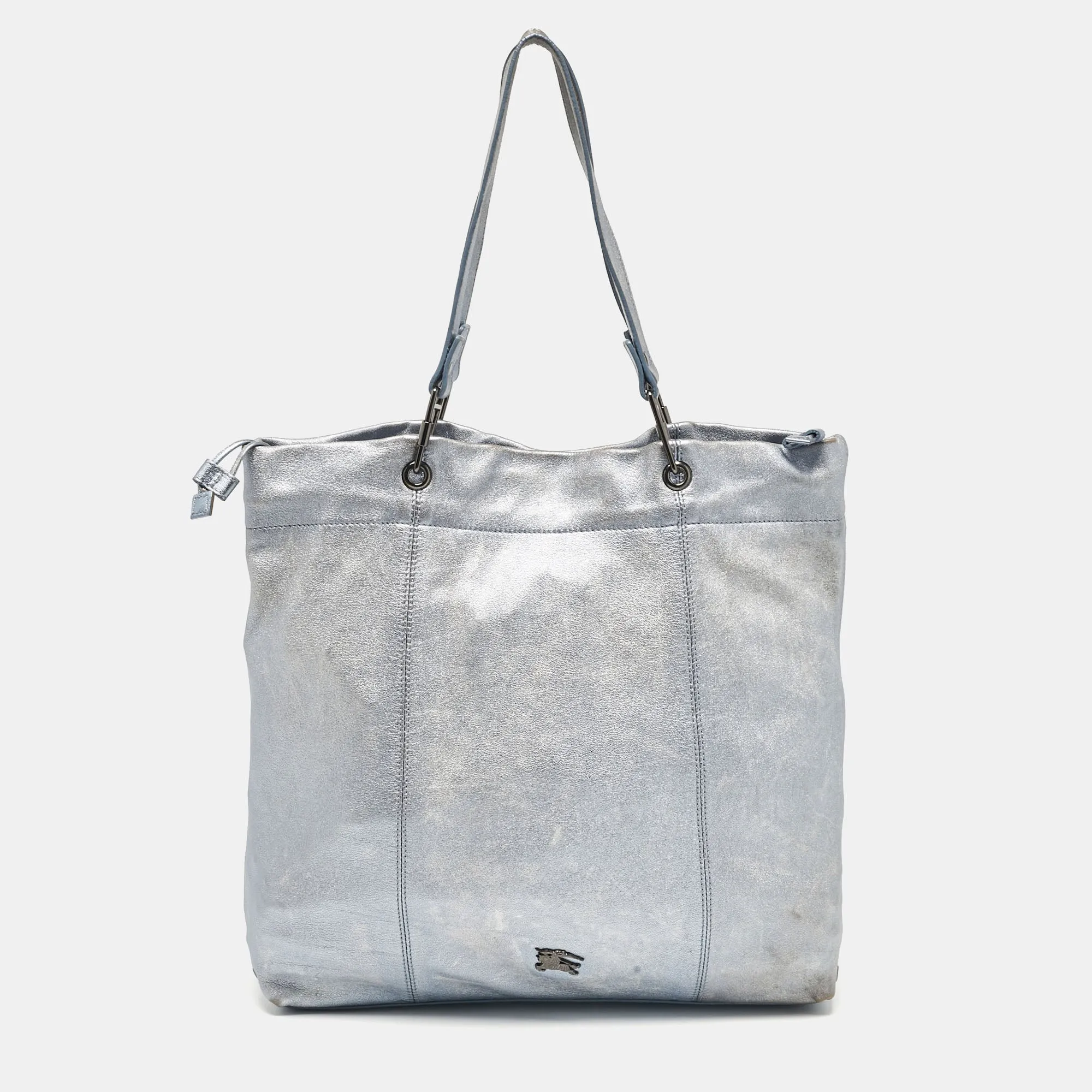 Metallic Blue Leather Elmgate Tote