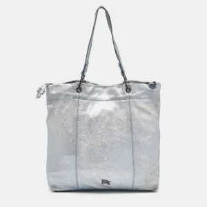 Metallic Blue Leather Elmgate Tote