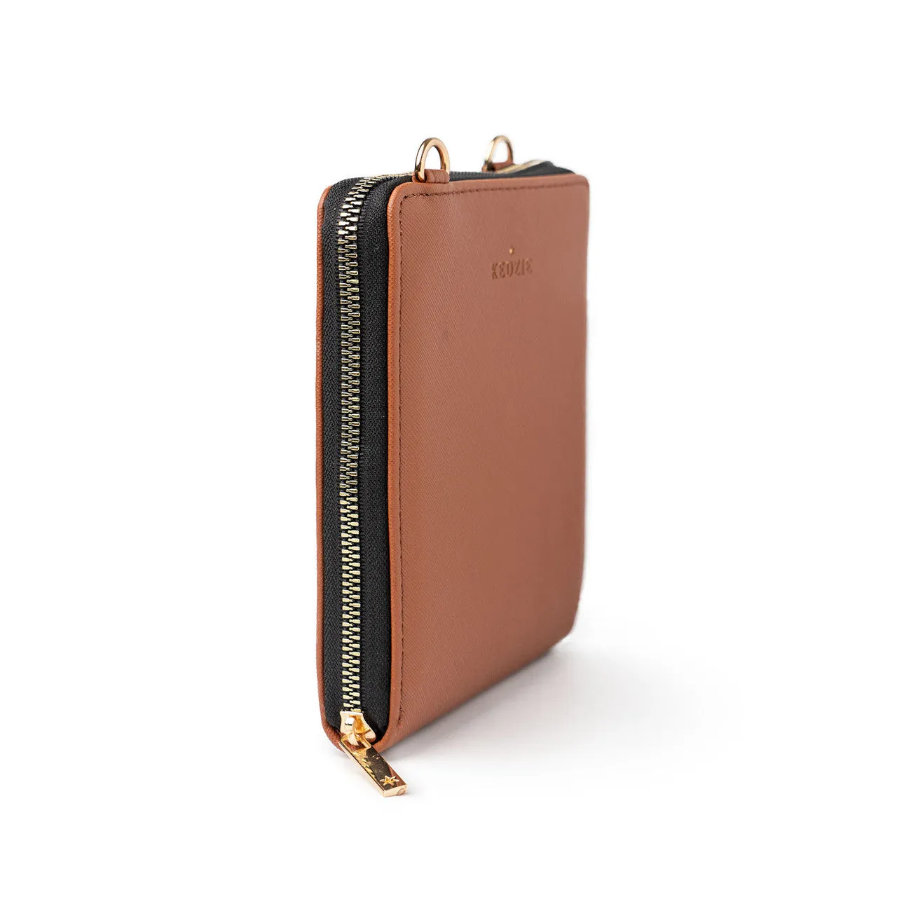 Mini Vegan Leather Crossbody Bag - Chestnut Brown