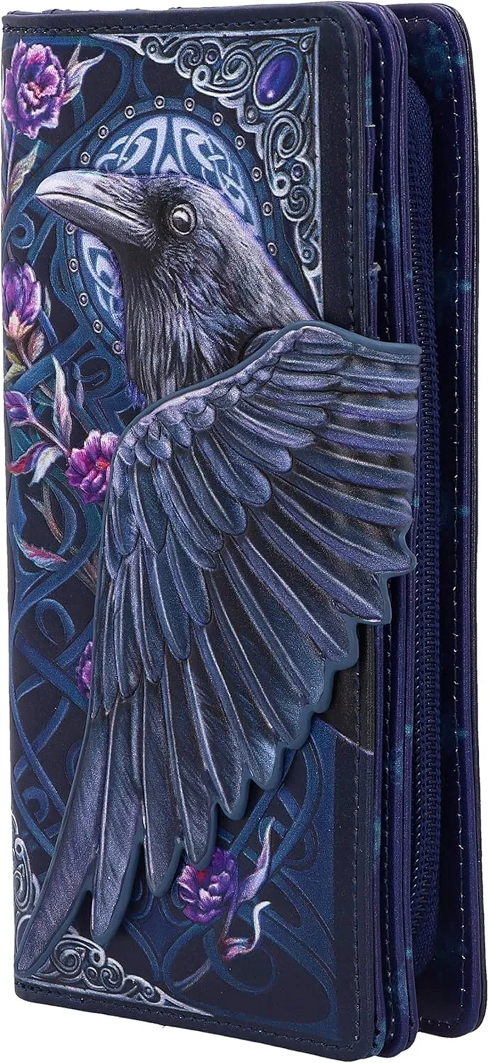 Nemesis Now Embossed Purse, Gothic Wallet, 18.5cm - Ravens Flight