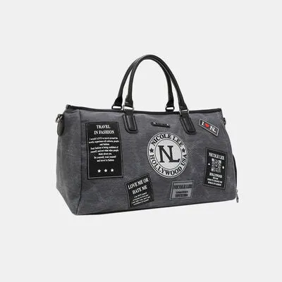 Nicole Lee USA Denim Patch Duffel - Chic Travel Bag