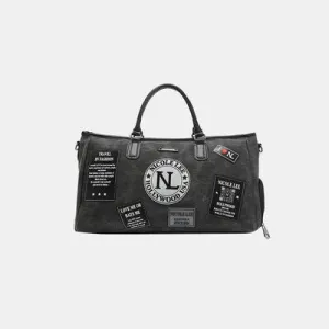 Nicole Lee USA Denim Patch Duffel - Chic Travel Bag