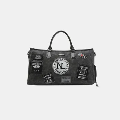 Nicole Lee USA Denim Patch Duffel - Chic Travel Bag