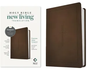 NLT Premium Value Compact Bible, Filament Enabled (LeatherLike, Dark Brown Framed Cross) Imitation Leather  June 6, 2023