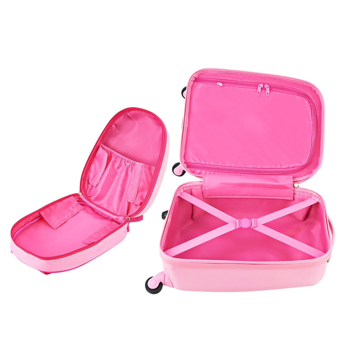 NNECW Kids Hard Shell Unicorn Luggage Backpack Set for Travel