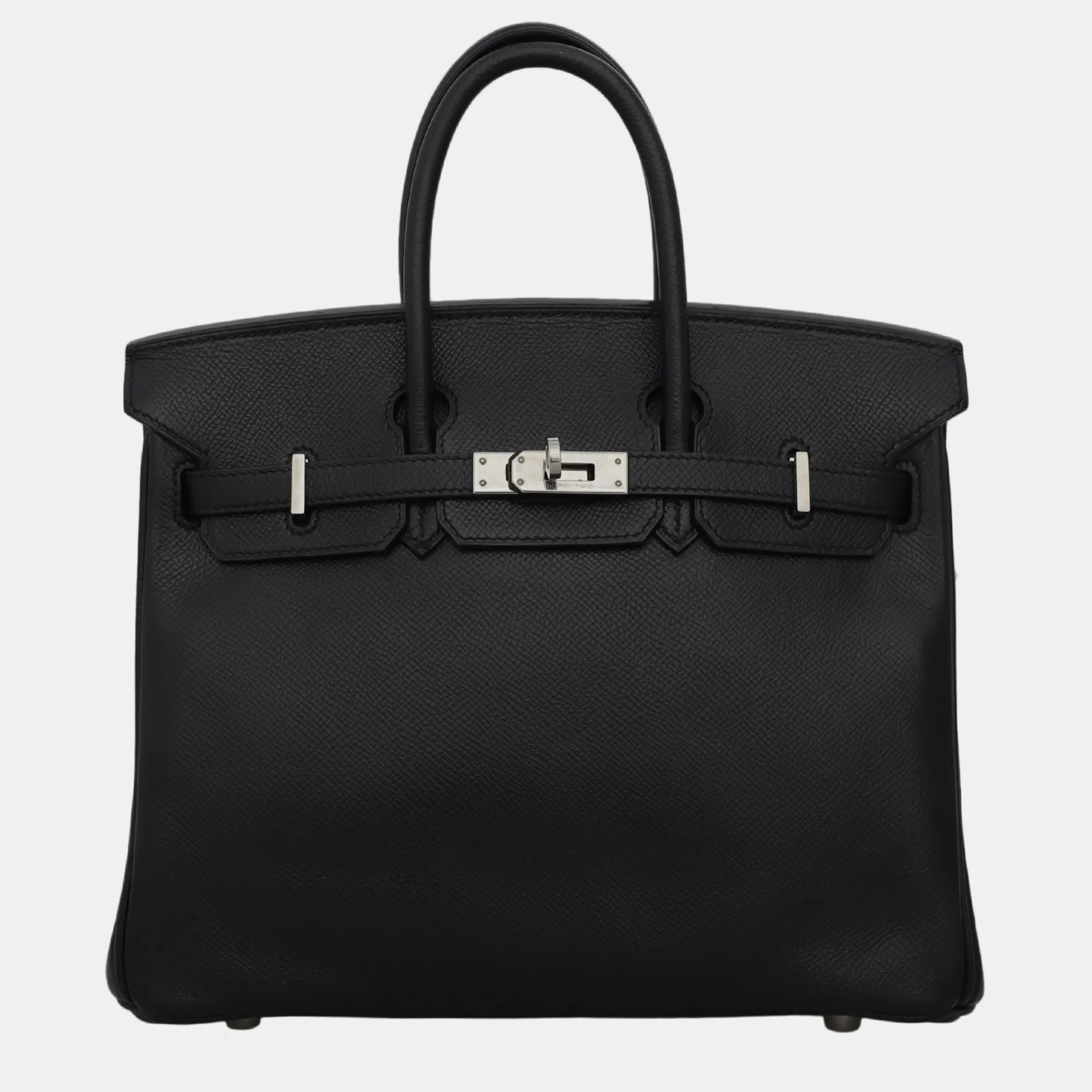 Noir Epsom Leather Birkin 25 Tote Bag
