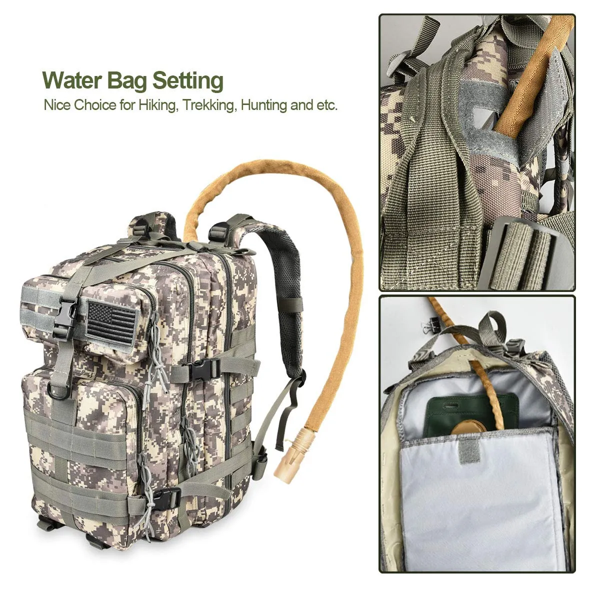 NOOLA Military Tactical Backpack Large Army Assault Pack Molle Bag Rucksack ACU