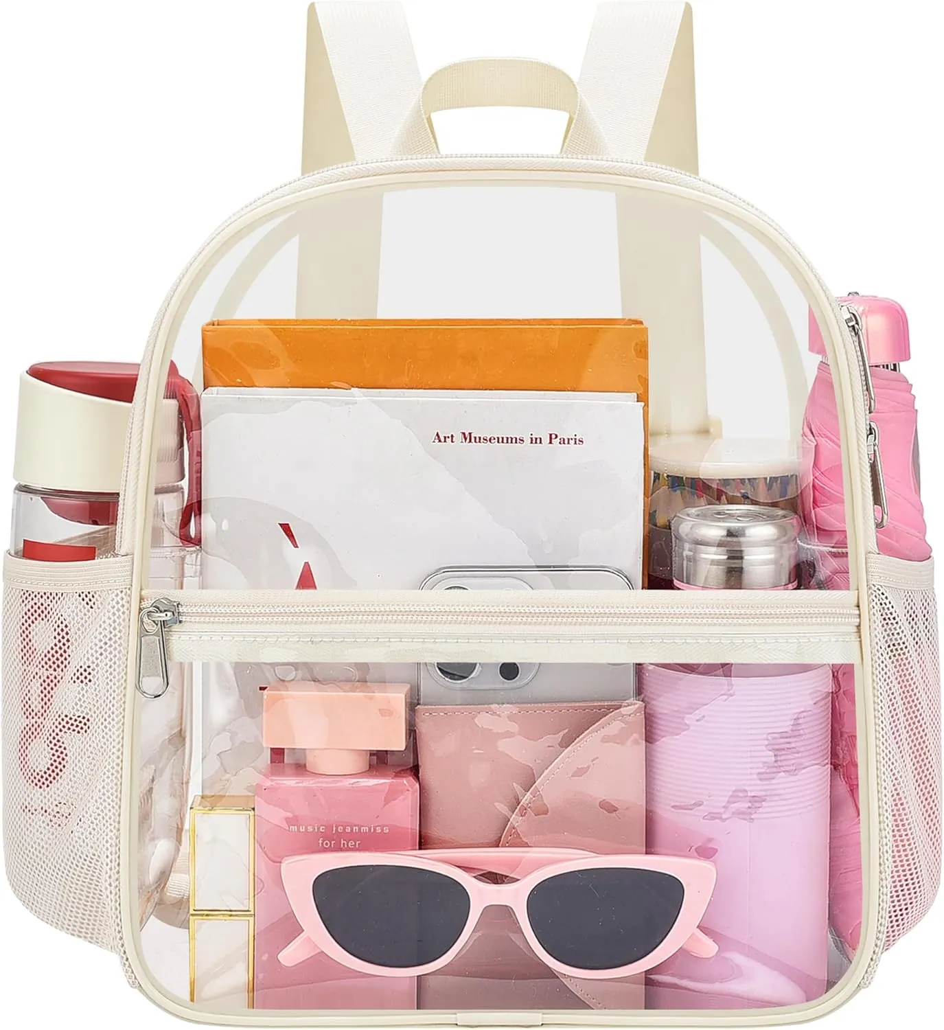 Oraben Clear Backpack Stadium Approved 12126 Clear Mini Backpack Small Transparent Backpack for Concert, Beach, Work, Travel & Sporting