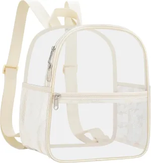 Oraben Clear Backpack Stadium Approved 12126 Clear Mini Backpack Small Transparent Backpack for Concert, Beach, Work, Travel & Sporting