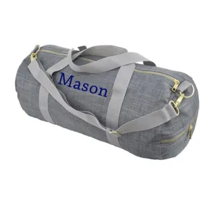 Personalized Weekender Duffel Bag by Mint  Grey Chambray