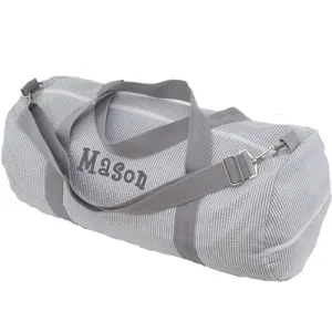 Personalized Weekender Duffel Bag by Mint  Grey Seersucker