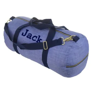 Personalized Weekender Duffel Bag by Mint  Navy Chambray