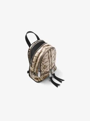 Rhea Mini Snake-Embossed Leather Backpack