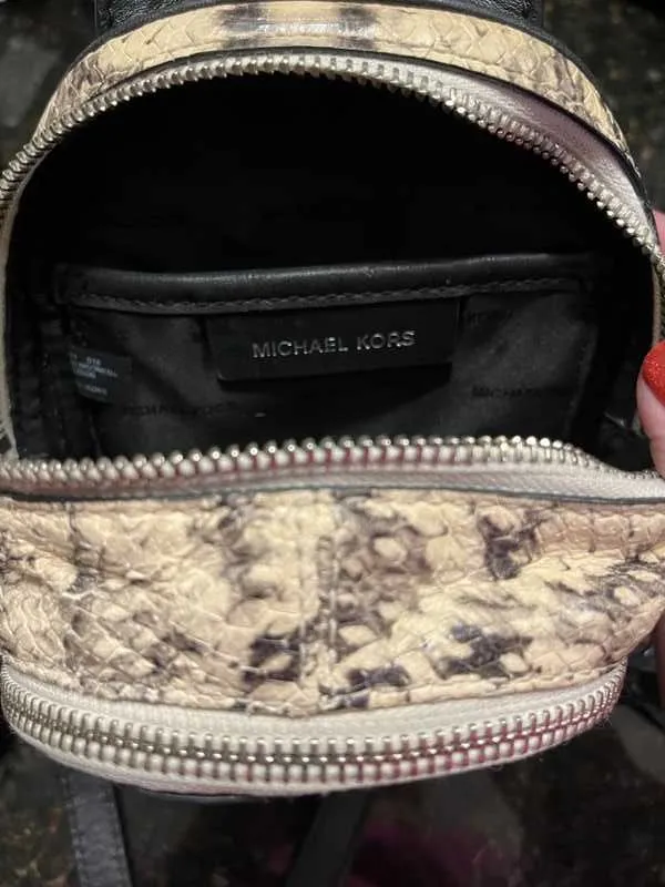 Rhea Mini Snake-Embossed Leather Backpack